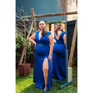 Vestido Azul Royal Plus Size