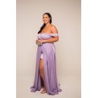 Vestido plus size lavanda