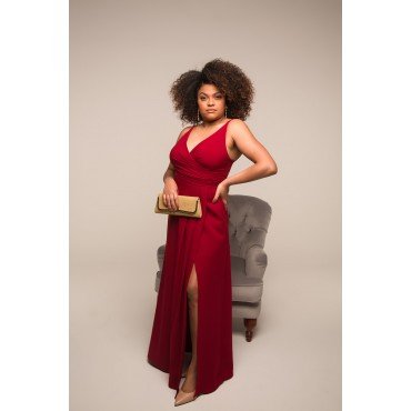 Vestido Marsala Alfaiataria