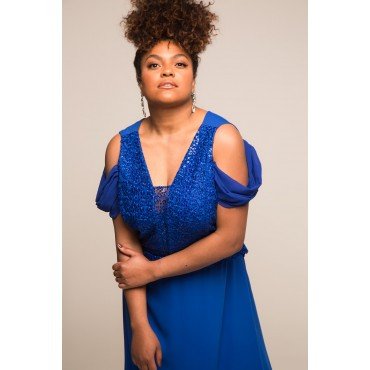 Vestido Plus Size Azul Royal